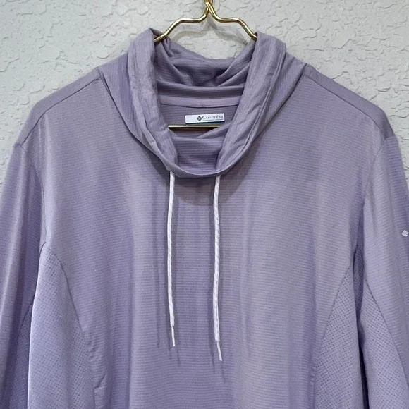 Columbia Omni-Wick Pale Lilac Cowl Neck Long Sleeve Activewear Shirt XXL NWT - Picture 2 of 11